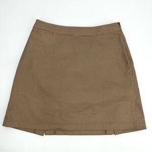 ADIDAS Skort Womens 6 Brown Stripe Climacool Tailored Tennis Pickleball SPOTS